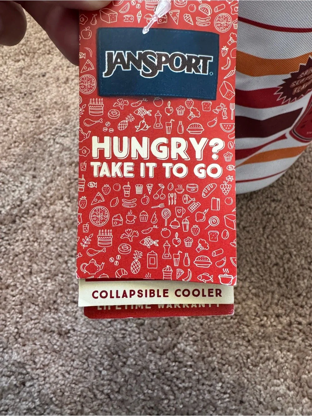 Jansport Cup of Noodle Ramen Collapsible Soft Cooler Lunch Box Tote NWT Rare